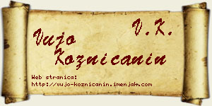 Vujo Kozničanin vizit kartica
